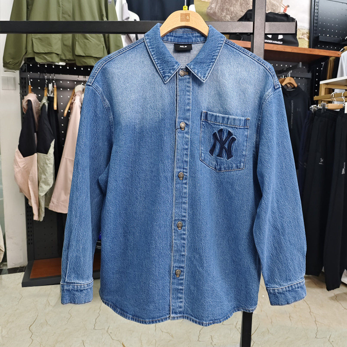 MLB牛仔外套男女同款NY复古学院风运动休闲上衣情侣夹克3ADRV0144,运动服/休闲服装,运动茄克/外套,淘宝优惠券,粉丝福利购,淘宝优惠卷