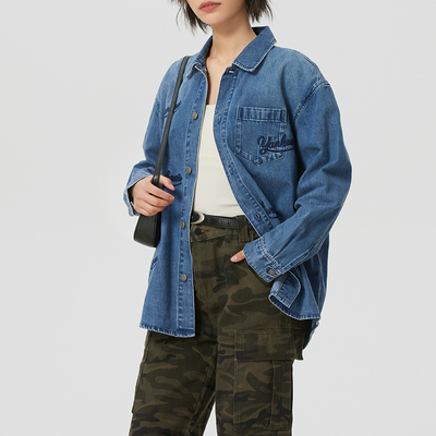 MLB男女同款翻领牛仔衬衫外套