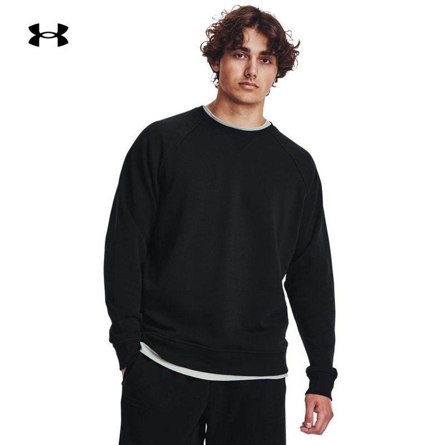 安德玛UA男子上衣秋冬棉织长袖T恤训练运动休闲卫衣套头衫1379685