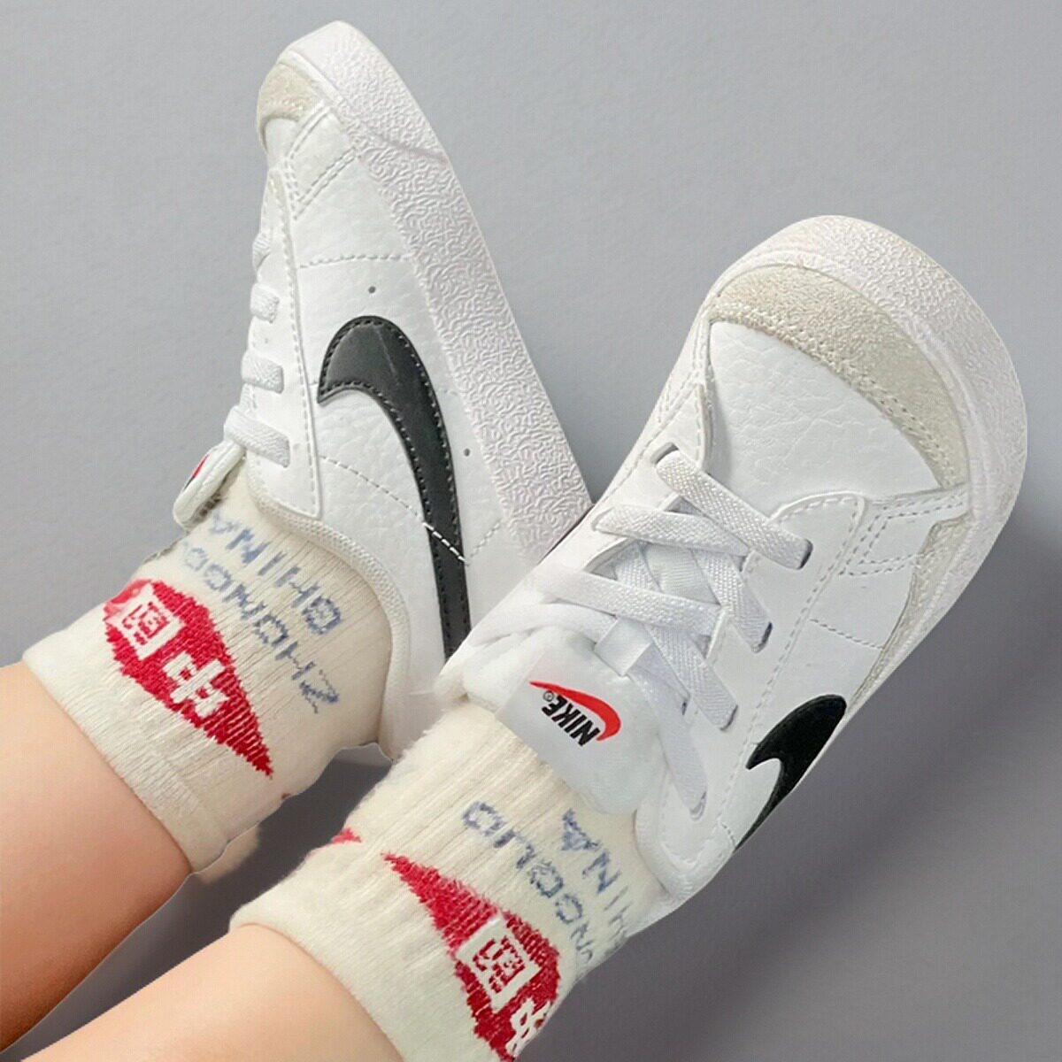 Nike耐克大童小白鞋开拓者低帮透气魔术贴耐磨运动休闲板鞋DA4075