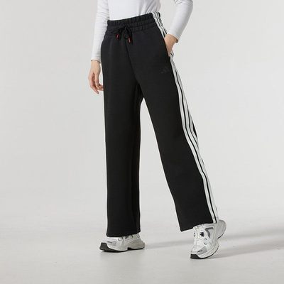 adidas女款三条纹阔腿运动长裤
