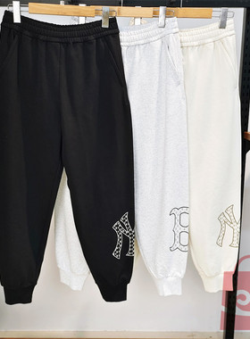 MLB男女长裤25新款NY老花束脚裤卫裤情侣百搭休闲运动裤3APTM0151