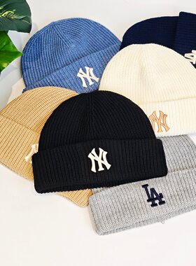 MLB针织帽男女25新款情侣NY刺绣大标保暖毛线帽运动帽3ABNBM256