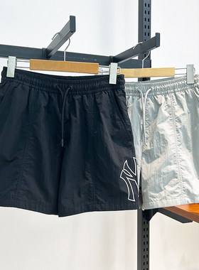 MLB情侣短裤25新款NY镂空大标防晒凉感梭织男女运动裤3ASMB0753