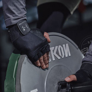 正品UA安德玛秋冬男女通用器械健身运动训练半指保暖手套1328621