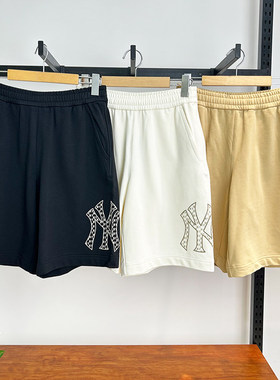 MLB短裤男女2025新款NY复古老花大标情侣宽松休闲运动裤3ASPM0253