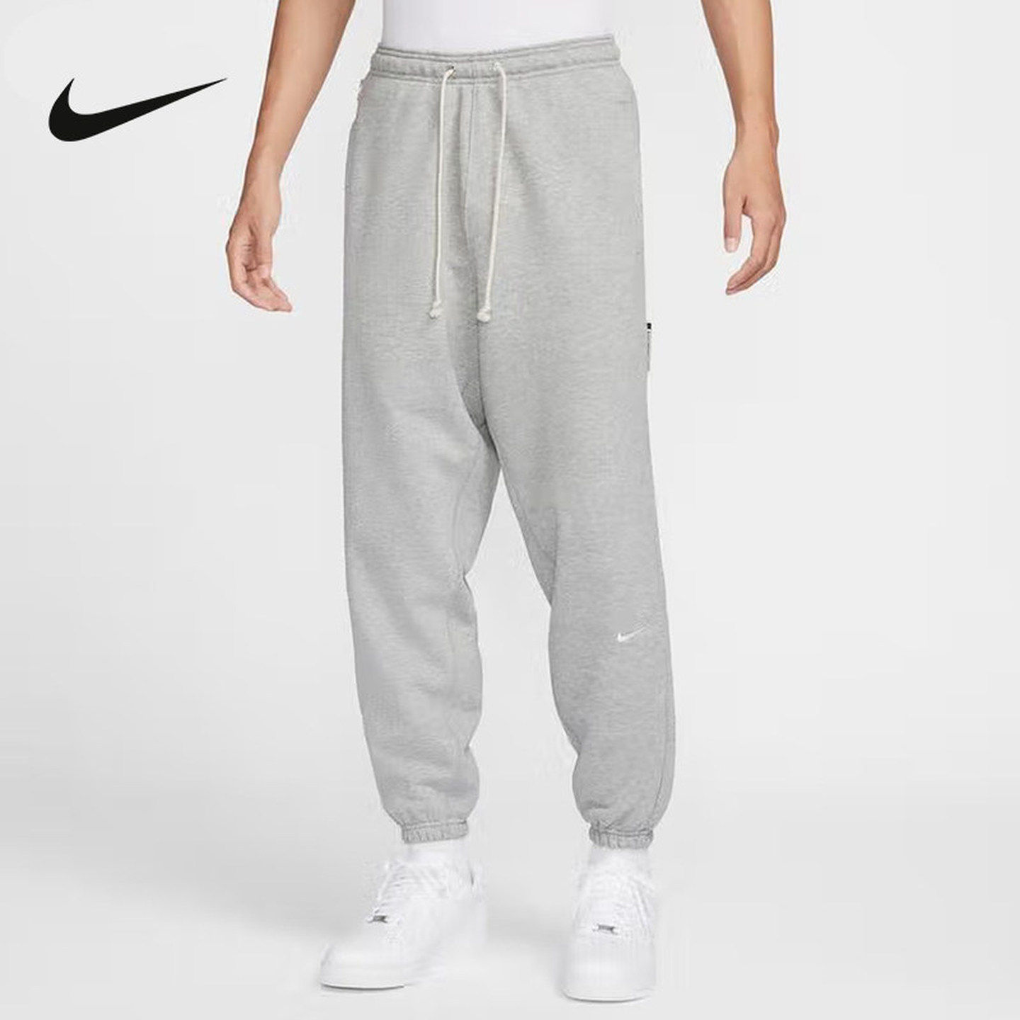 NIKE耐克灰色裤子男秋新款宽松运动裤卫裤束脚针织长裤 FZ0225