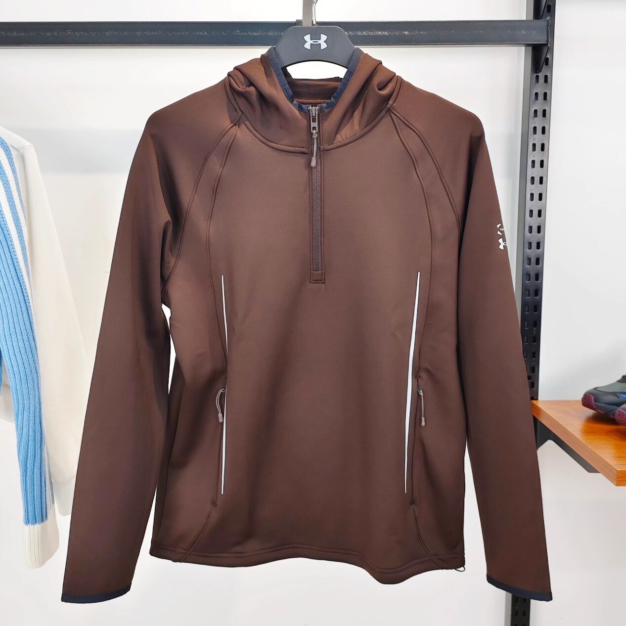 安德玛UA男子抓绒保暖连帽卫衣