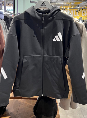 Adidas阿迪达斯男子外套25新款Z.N.E.针织保暖连帽运动夹克JD5984