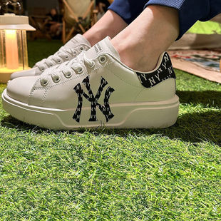 MLB鞋子秋冬款NY老花复古男女复古厚底板鞋休闲鞋运动鞋3ASXCCH3N