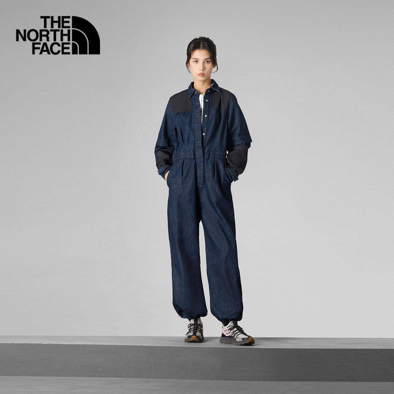 26春夏新款TheNorthFace北面UE女士户外可拆卸牛仔套装连衣裤8F4Y