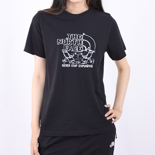 北面女户外运动休闲印花短袖T恤