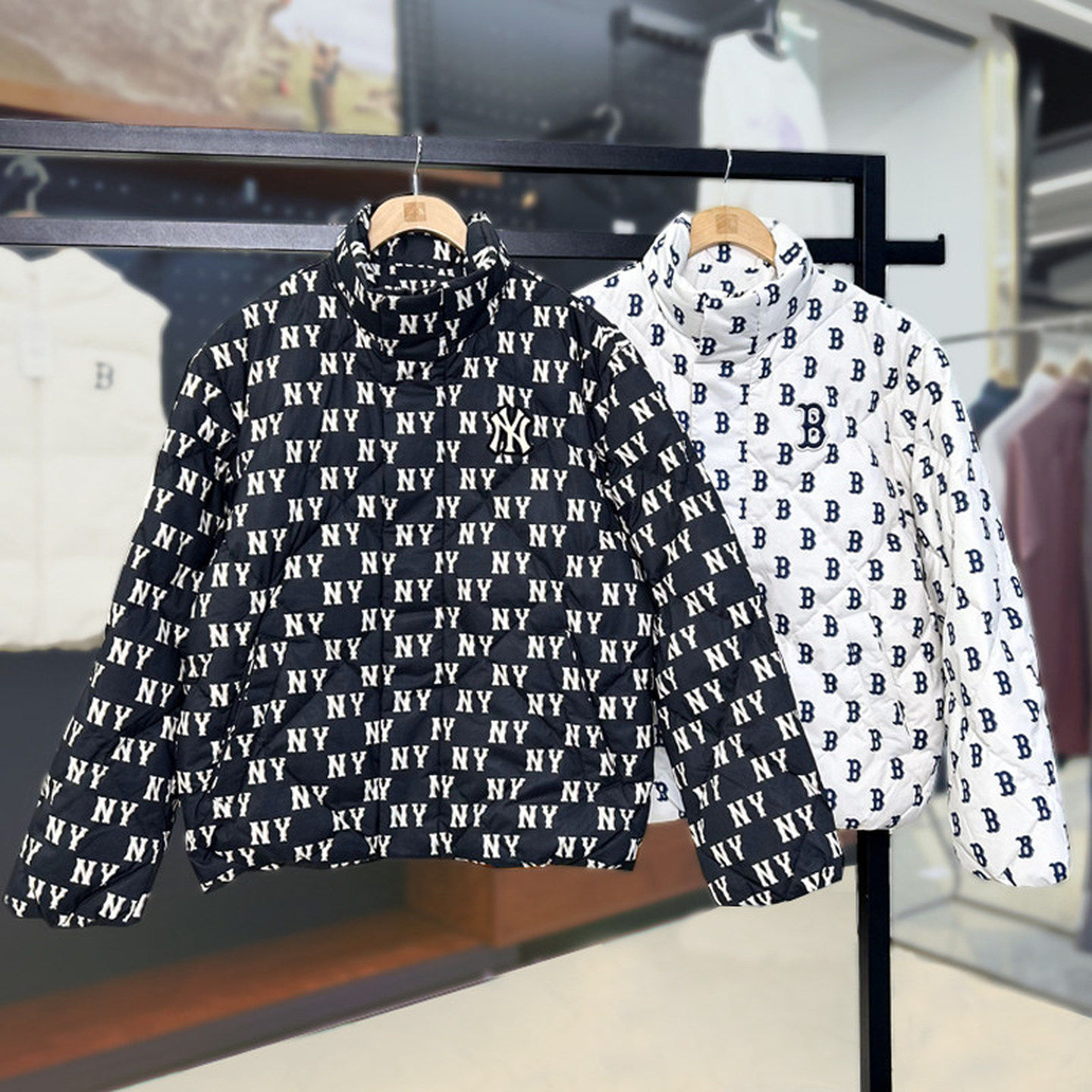 MLB羽绒服秋冬款男女NY老花满印情侣运动休闲棉羽外套3ADJM0646,运动服/休闲服装,运动羽绒服,淘宝优惠券,粉丝福利购,淘宝优惠卷