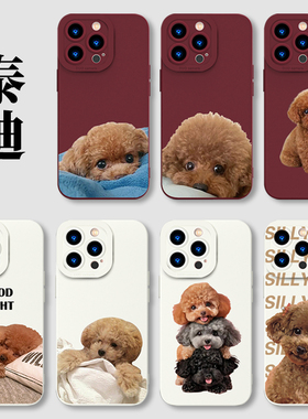 泰迪手机壳16苹果15iPhone14可爱13promax萌宠小狗12超萌11狗狗8plus灰色女x透明xr软套xs犬简约ip7适用i棕色