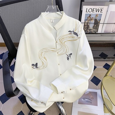 2025新款高级感中国风长袖衬衫潮