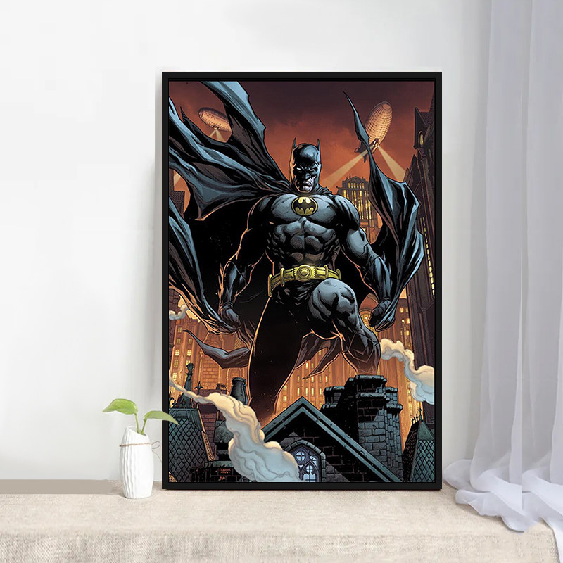 蝙蝠侠 超级英雄人物创意休闲减压手工填色diy数字油画卧室装饰画