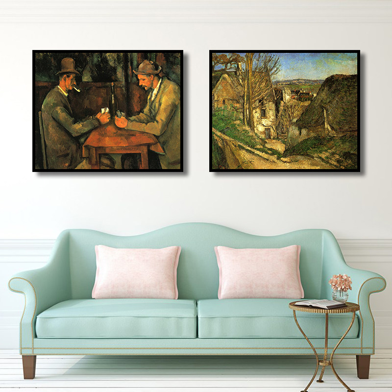 保罗·塞尚名画涂鸦填充diy数字油画风景肖像挂画复古走廊装饰画