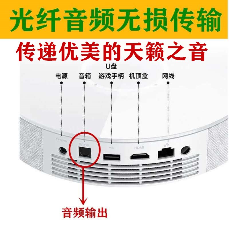 热销坚果极米投影仪S/PDIF光纤方头音频线连接功放音响音箱3.5耳
