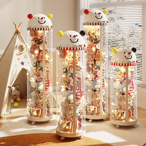 米多鱼透明娃娃收纳桶大容量拉链