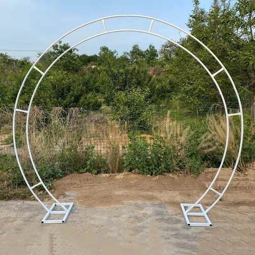 拱门架子新款婚圆庆道圆形双杆花门仿真弧花户具CUta9J0E外铁艺背