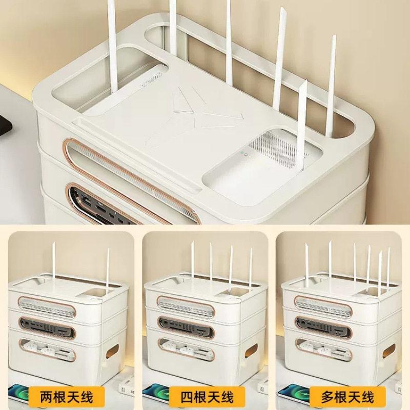 电置视柜电线客厅线网wifi盒光猫机顶盒路由器盒无子收纳桌面物架