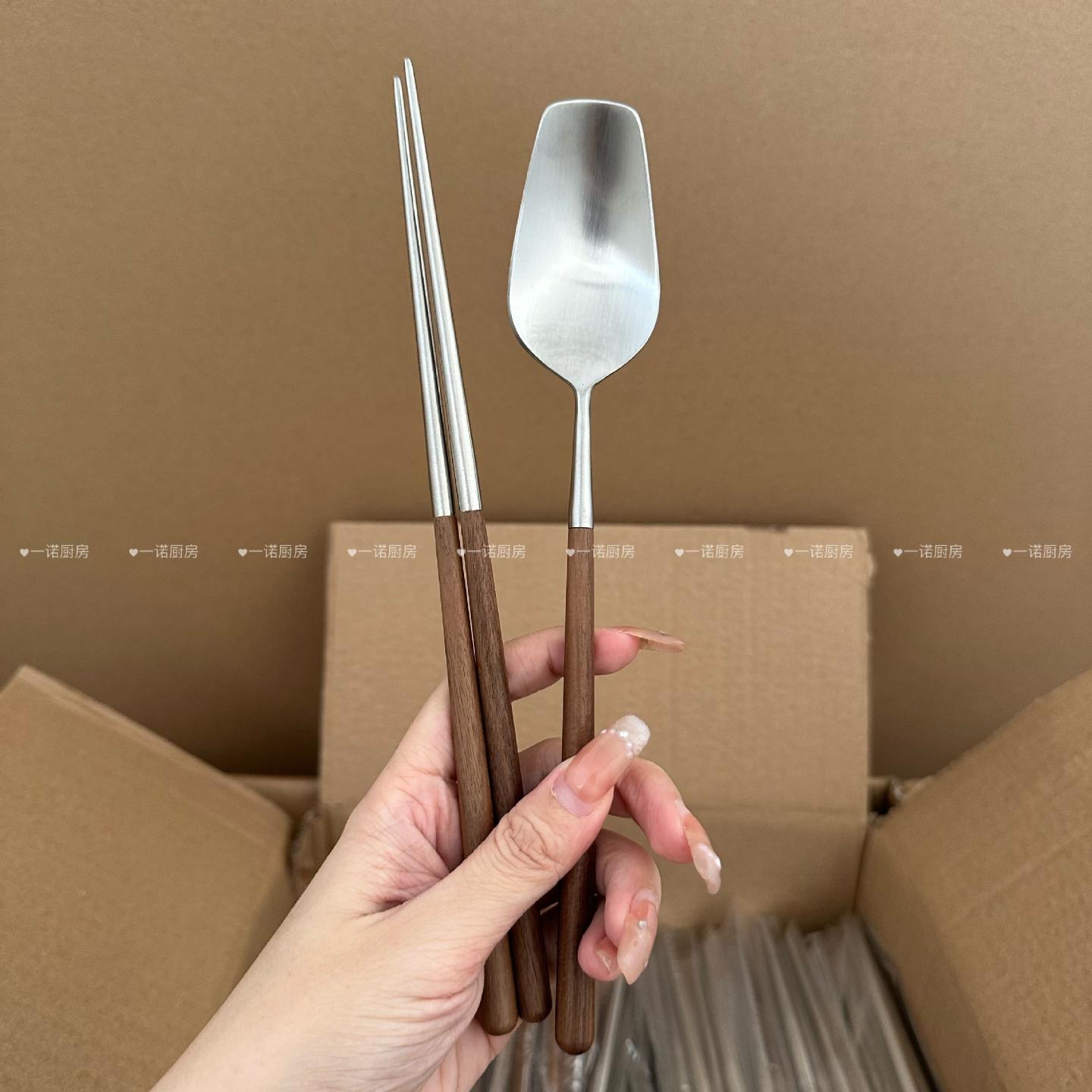 一诺厨房家用不锈钢高档黑胡桃木图片