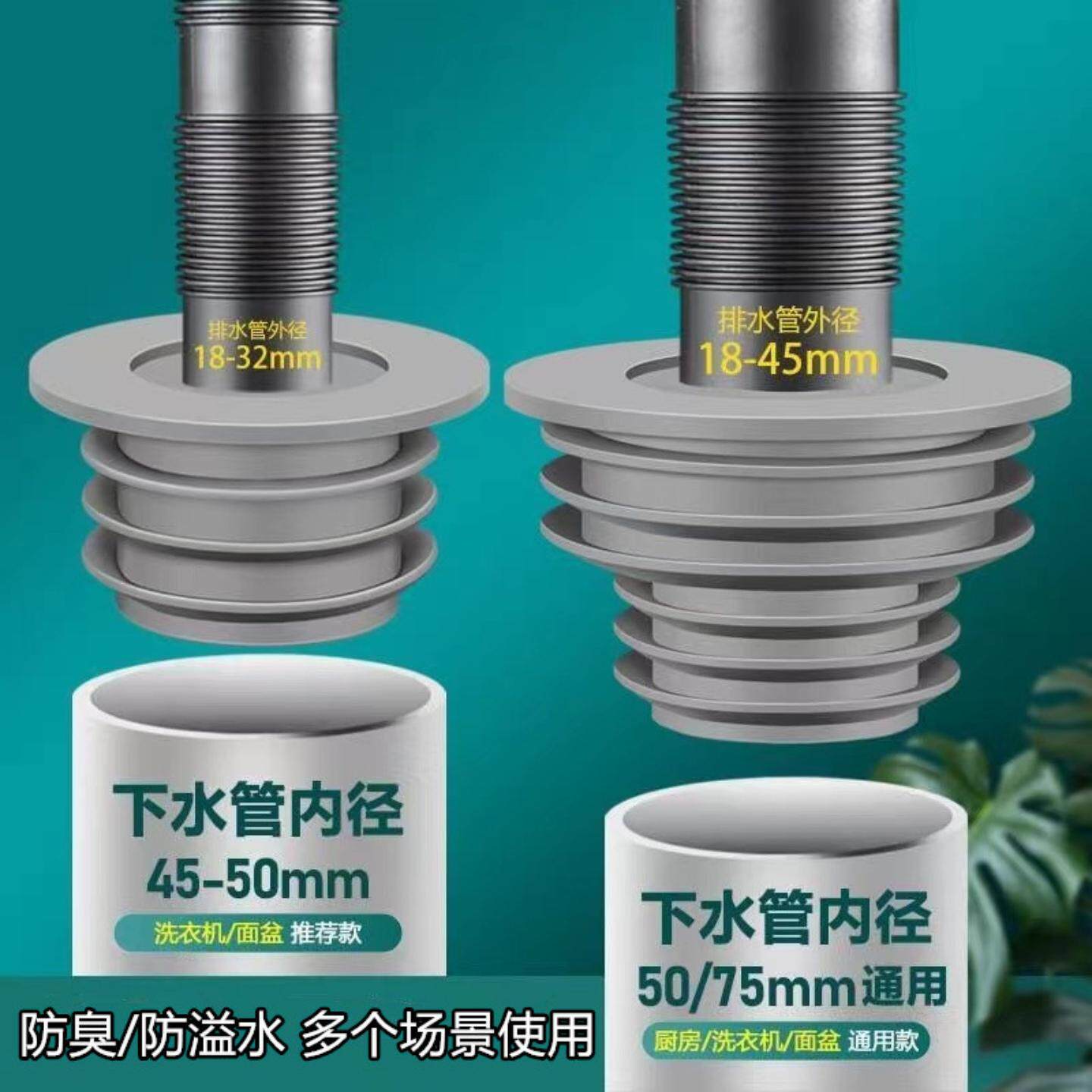 下水道口封堵密封圈塞厨房下水
