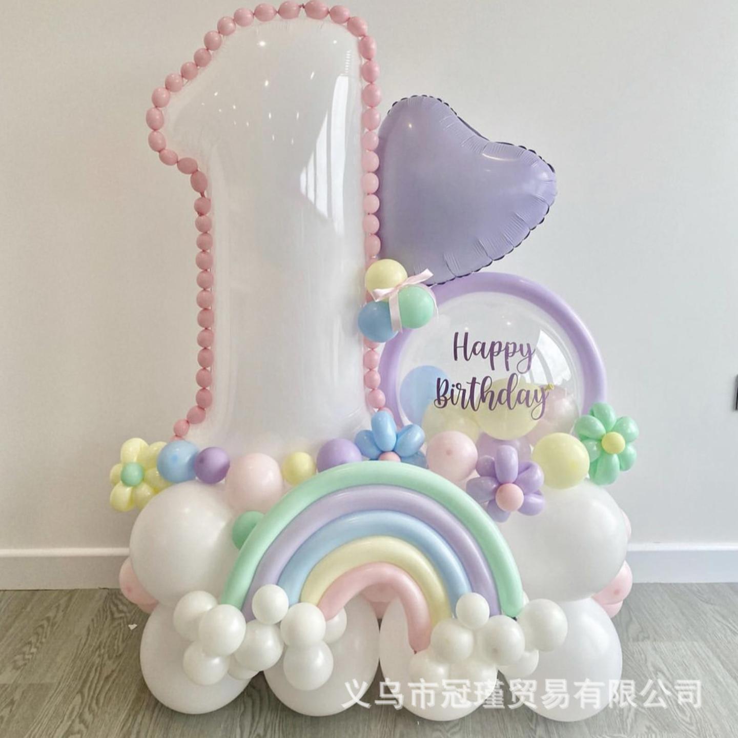 马卡系列32寸白色生日数字铝膜
