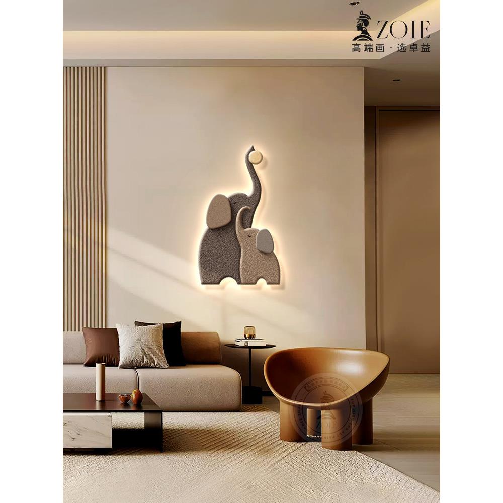 寂大象侘客厅装153饰画灯画砂岩立体约高档挂画风简沙发背景墙壁