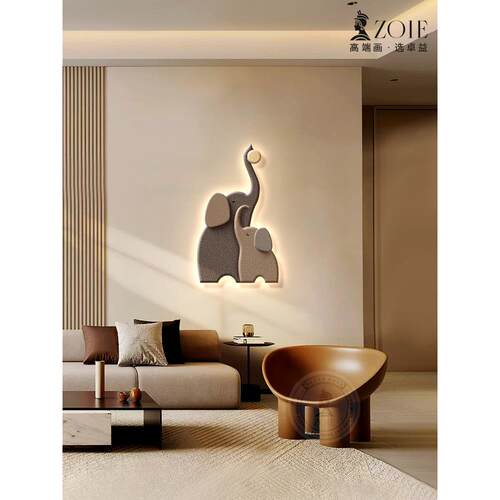寂大象侘客厅装153饰画灯画砂岩立体约高档挂画风简沙发背景墙壁