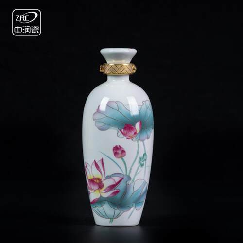 景德镇陶瓷酒瓶唐宋荷花仿古1斤