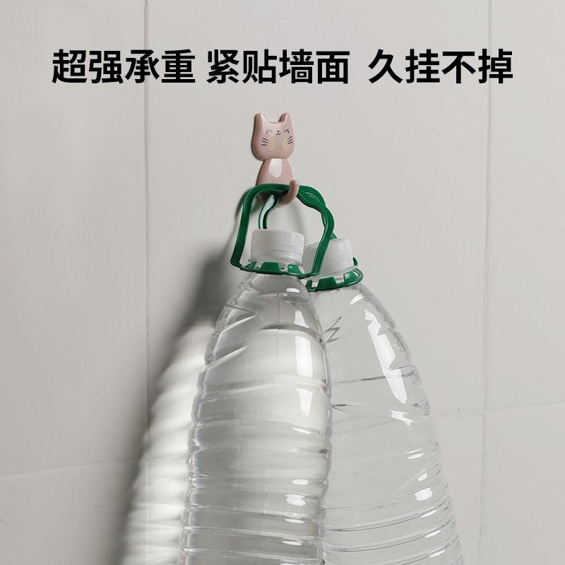 茶花粘钩强力993013挂粘胶厨房挂浴室创意粘贴无壁痕承重可爱墙壁
