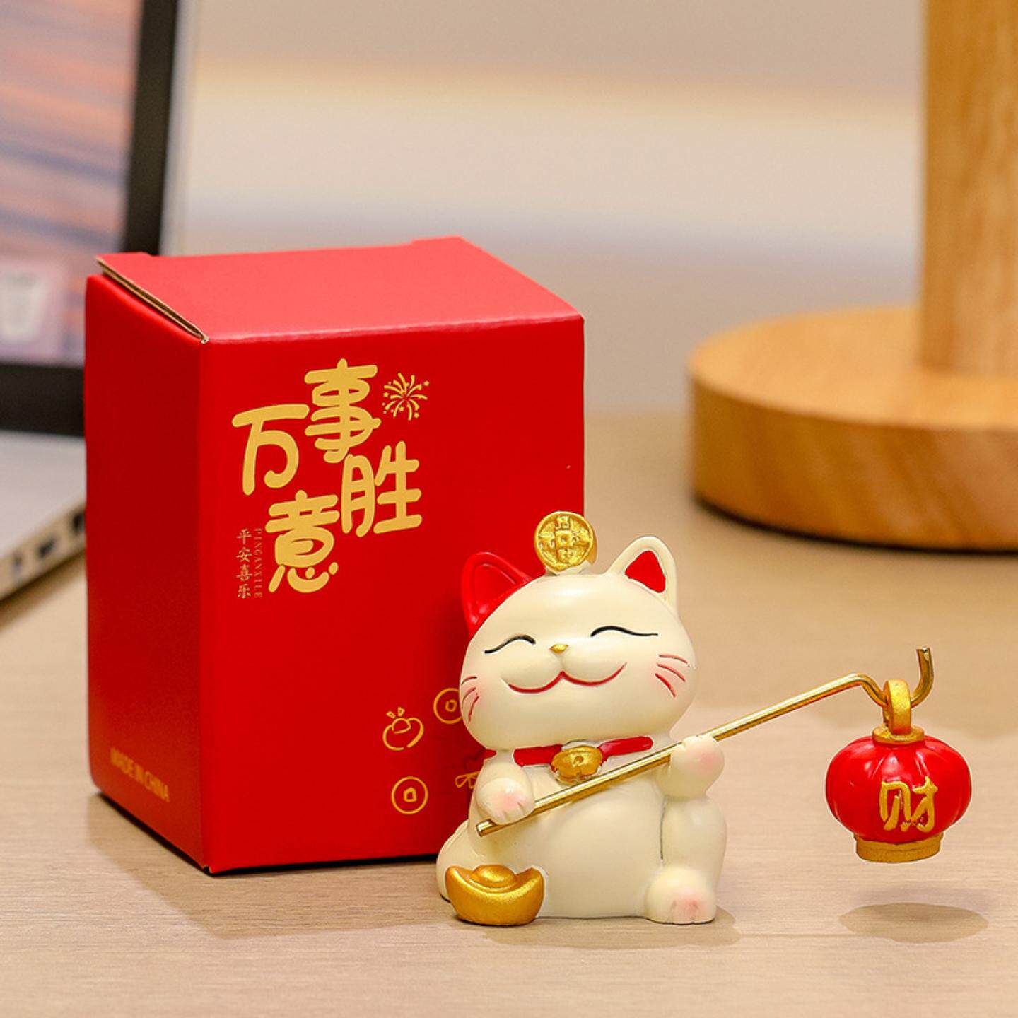 创意小摆件装饰品办公室工位摆件解压好物蛇年礼品卡通公仔招财猫