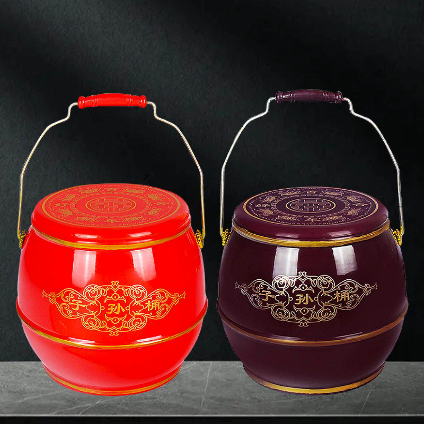 婚庆用品子孙桶红色大号塑料马桶