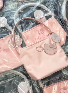 hellokitty包女大学生上课包单肩包2025新款水桶包精致腋下女包包