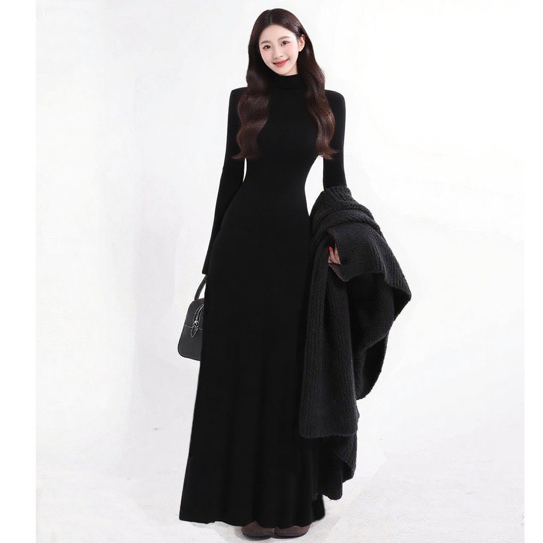 寇奈半高领加绒韩风长袖打底女连衣裙复古气质时尚修身显瘦内搭裙,女装/女士精品,礼服/晚装,淘宝优惠券,粉丝福利购,淘宝优惠卷