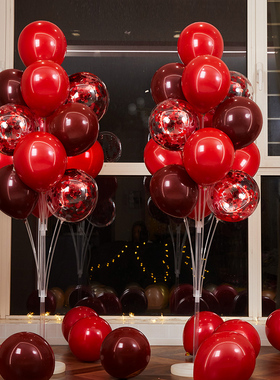 2025蛇年元旦新年装饰氛围气球红色地飘教室公司室内场景布置摆件