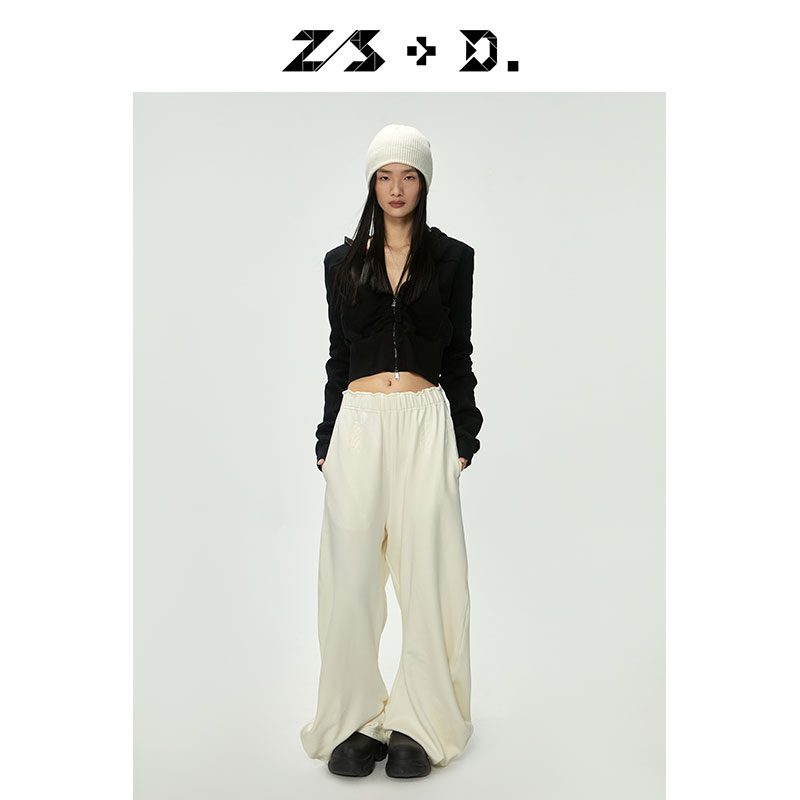 ZS+D收腰短款连帽卫衣外套