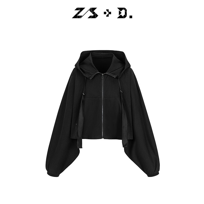 ZS+D宽松短款连帽外套女