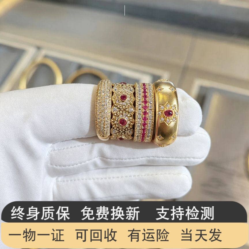 金包银玫瑰花窗戒指繁星情侣对戒