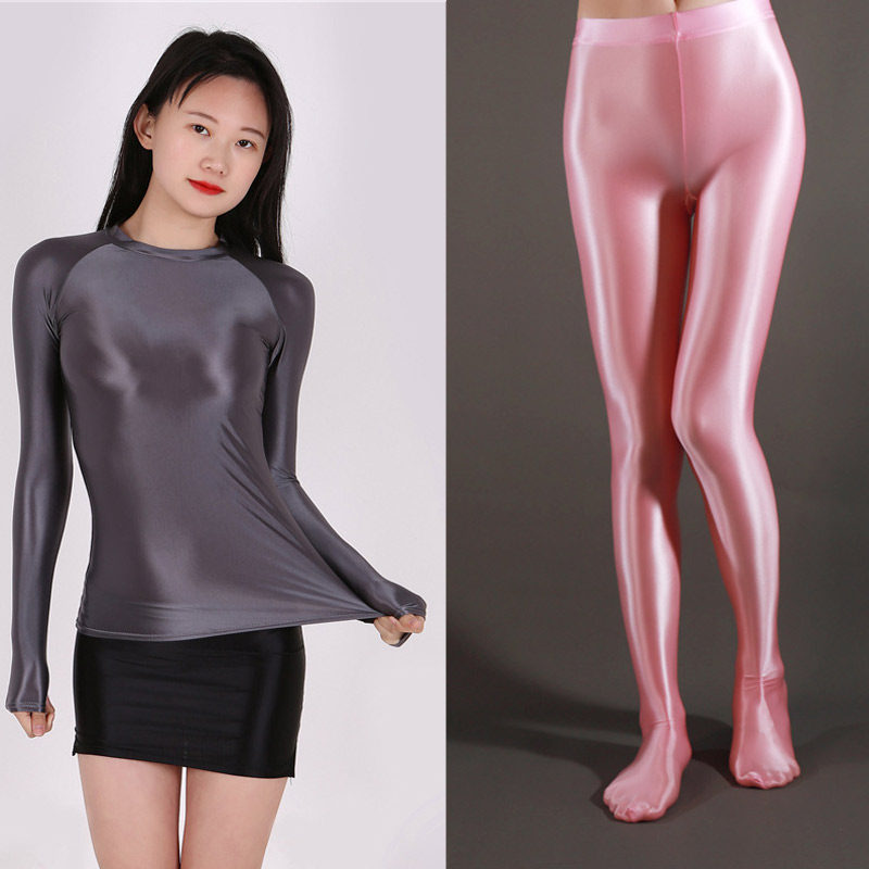 油亮超薄光泽紧身上衣T恤性感透气舒适运动瑜伽极光亮面弹力裤,运动/瑜伽/健身/球迷用品,健美操套装,淘宝优惠券,粉丝福利购,淘宝优惠卷