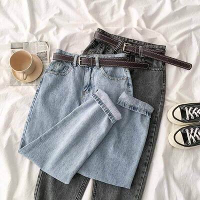 Vintage Straight High Waist Jeans Women Boyfriend Mom Street