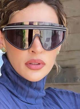 欧美连体大框面罩太阳镜网红ins男女时尚炫彩夏季墨镜sunglasses