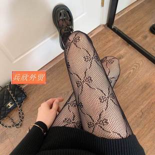 Hollow Fishnet stockings black Stockings Large size ins lady