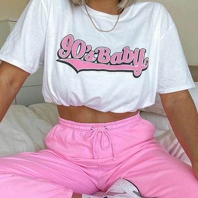 90‘s Baby Kawaii Women T Shirt 90s BabyGirl Clothes纯棉上衣
