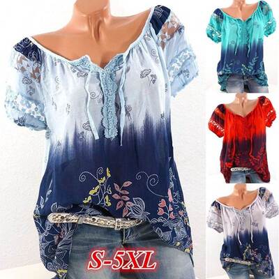 S-5XL Plus size Blouse Women Casual Top ladies Shirts Loose