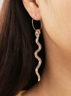 Snake earrings nightclub over-the-top earrings蛇形夸张耳环