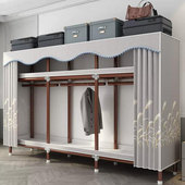 衣柜简易家用卧室加厚布衣柜全钢架结实耐用加粗25mm钢管出租房用