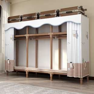 衣帽架家用卧室防尘挂衣架出租房落地式挂衣架结实稳固收纳置物架