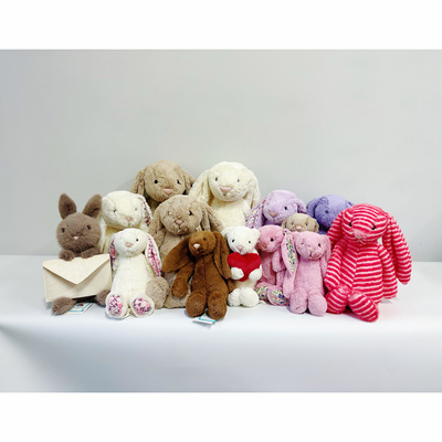 JELLYCAT抱爱心邦尼兔致臻罗莎花布紫茉莉樱花白郁金香米粽碎花兔